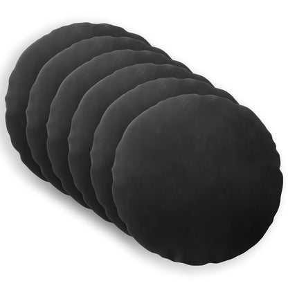 Cushion Cover 6 pcs HEERLEN Black Ø 30 cm Velvet
