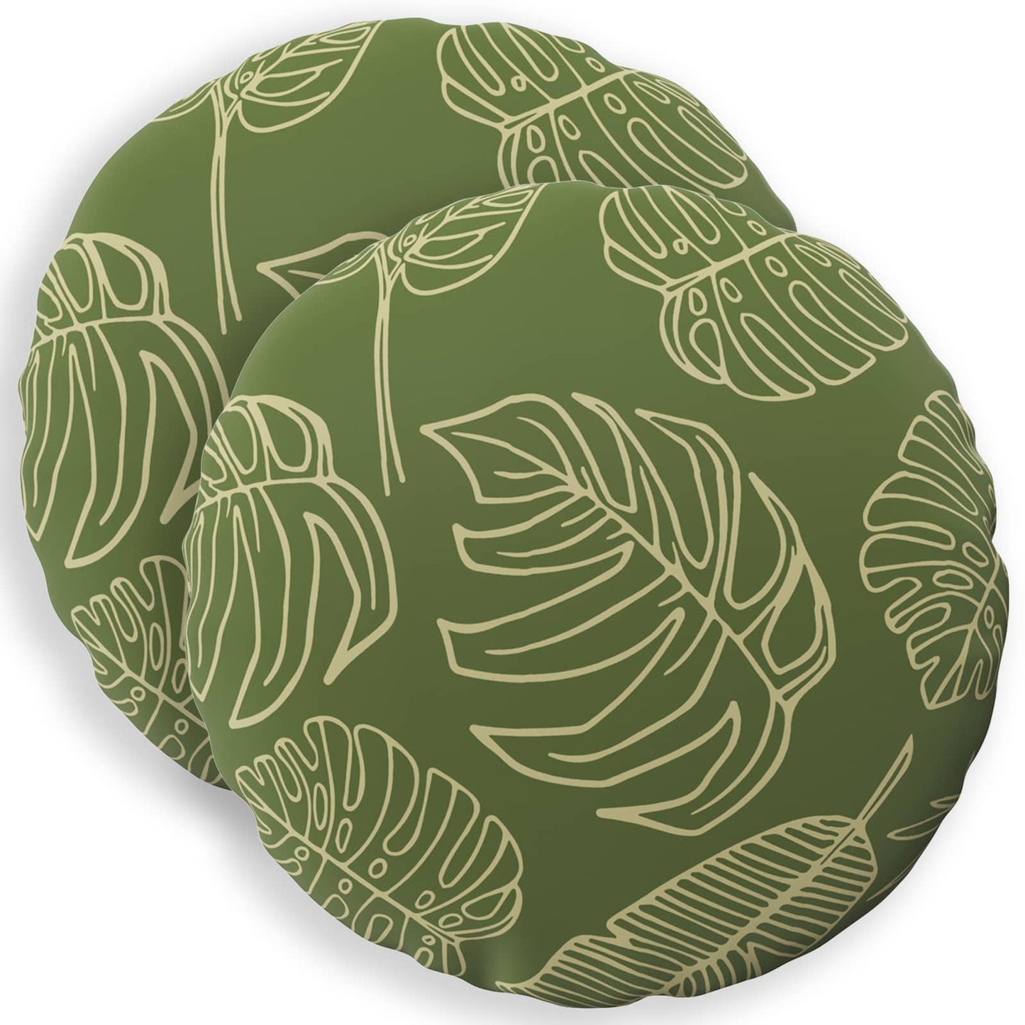 Cushion Cover 2 pcs HEERLEN Leaf Design Ø 30 cm Polyester