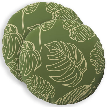 Cushion Cover 2 pcs HEERLEN Leaf Design Ø 30 cm Polyester