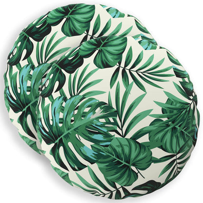 Cushion Cover 2 pcs HEERLEN Leaf Pattern Ø 30 cm Polyester