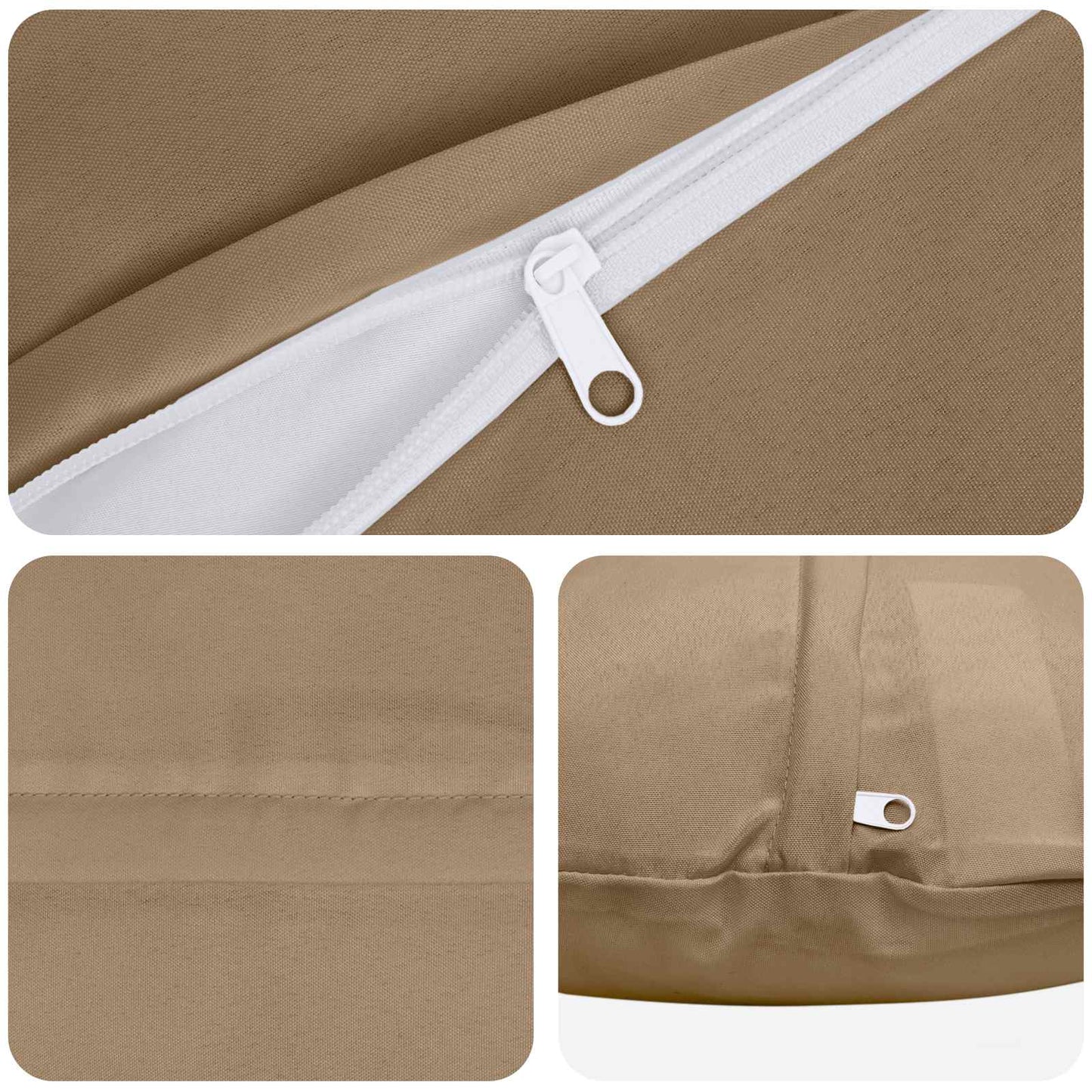 Cushion Cover 6 pcs HEERLEN Taupe Ø 30 cm Polyester