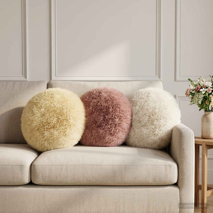 Cushion Cover 6 pcs HEERLEN Pink Ø 30 cm PV Fleece