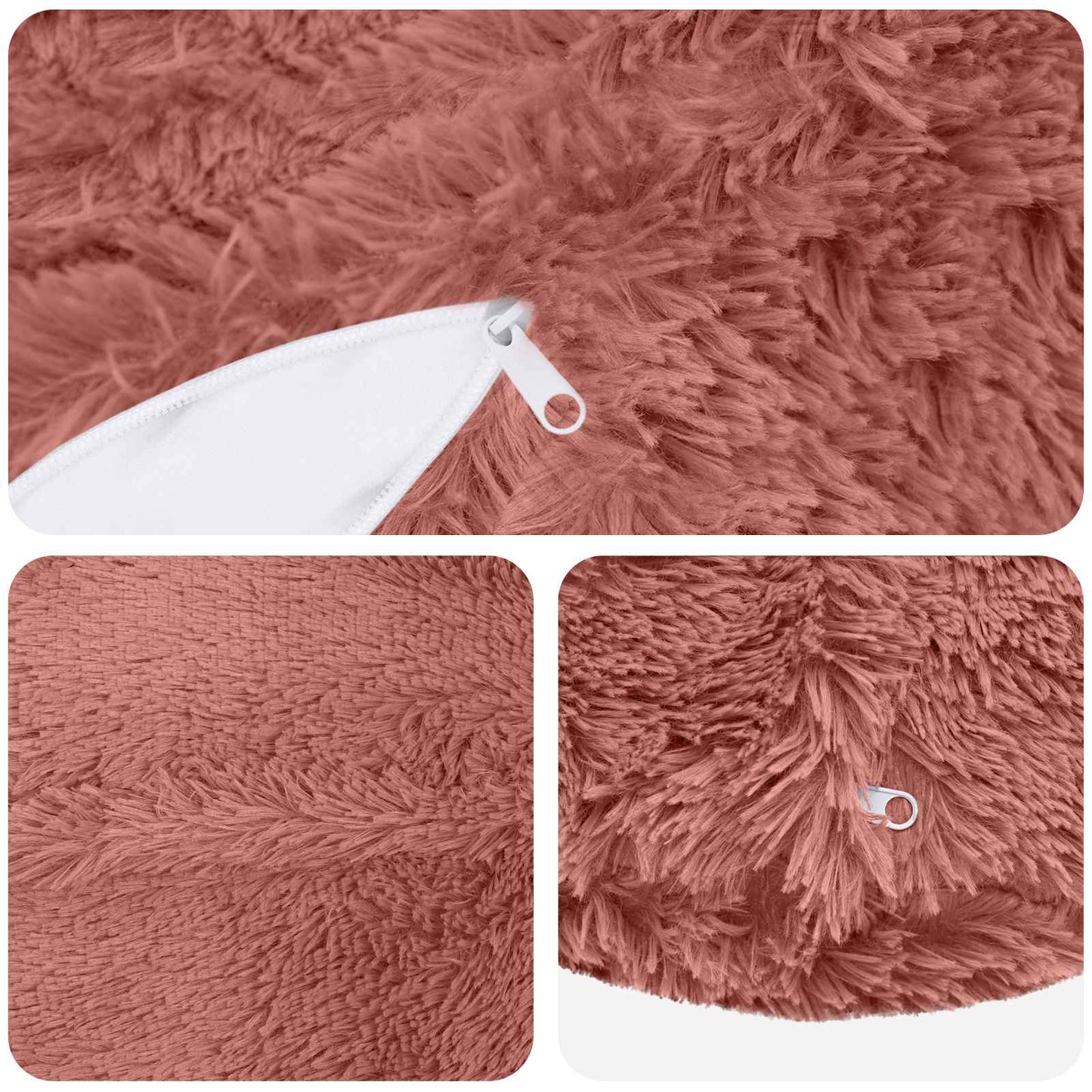 Cushion Cover 6 pcs HEERLEN Pink Ø 30 cm PV Fleece
