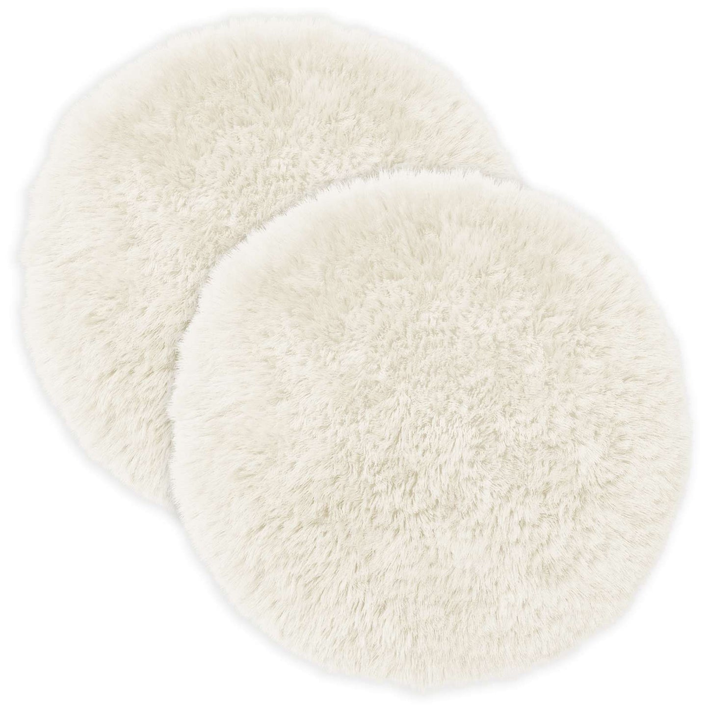 Cushion Cover 2 pcs HEERLEN White Ø 30 cm PV Fleece