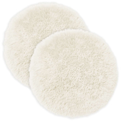 Cushion Cover 2 pcs HEERLEN White Ø 30 cm PV Fleece