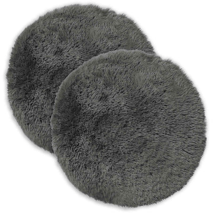 Cushion Cover 2 pcs HEERLEN Light Grey Ø 30 cm PV Fleece