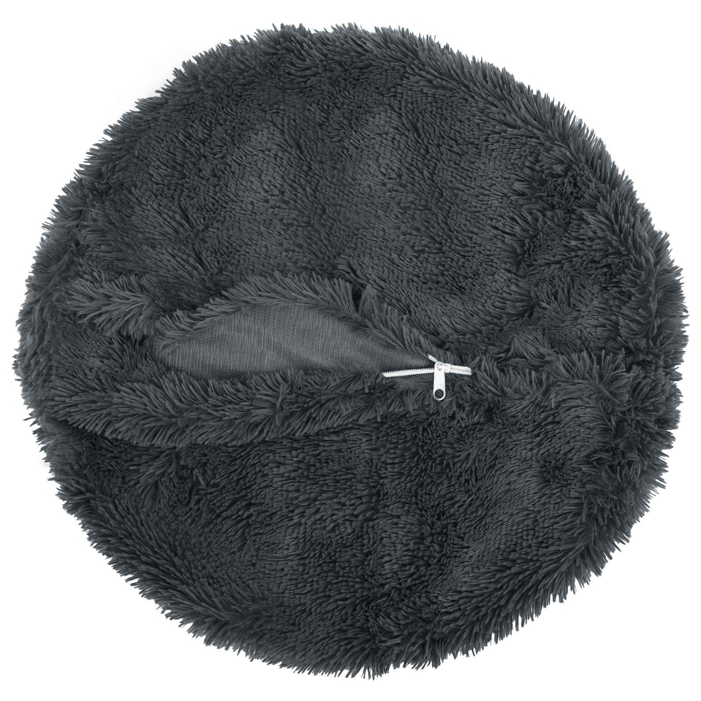 Cushion Cover 6 pcs HEERLEN Anthracite Ø 30 cm PV Fleece