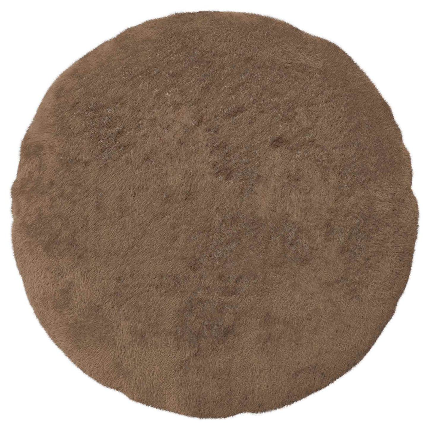 Cushion Cover 6 pcs HEERLEN Light Brown Ø 30 cm Faux Rabbit Fur