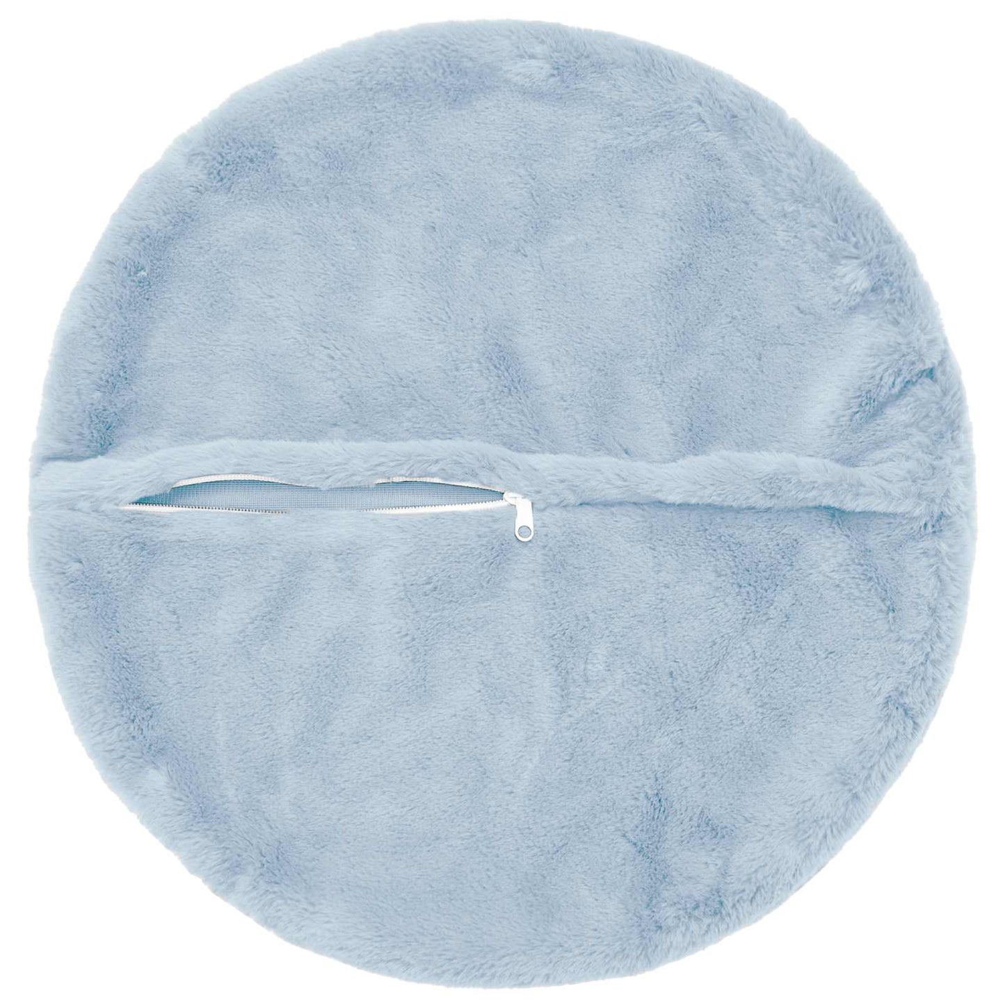Cushion Cover 6 pcs HEERLEN Light Blue Ø 30 cm Faux Rabbit Fur