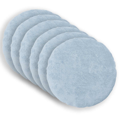 Cushion Cover 6 pcs HEERLEN Light Blue Ø 30 cm Faux Rabbit Fur