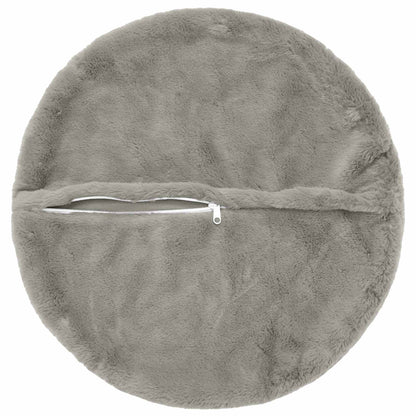 Cushion Cover 6 pcs HEERLEN Light Grey Ø 30 cm Faux Rabbit Fur