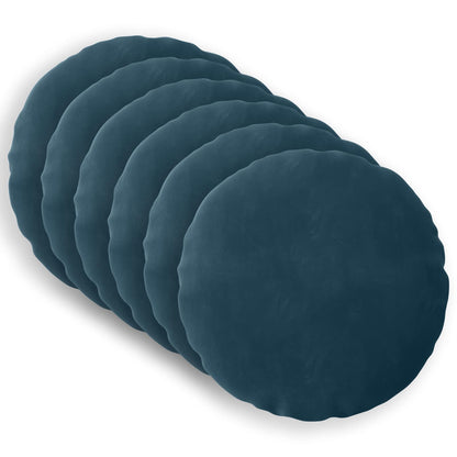 Cushion Cover 6 pcs HEERLEN Blue Ø 40 cm Velvet