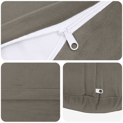 Cushion Cover 2 pcs HEERLEN Light Grey Ø 40 cm Velvet