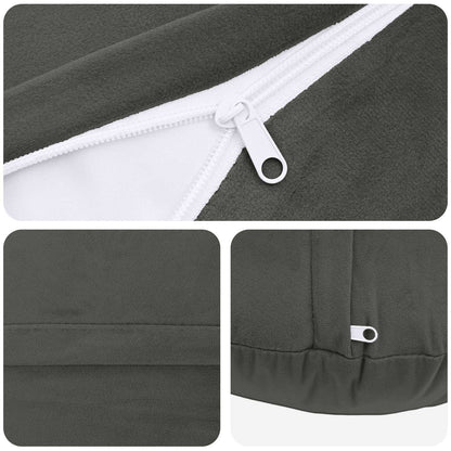 Cushion Cover 2 pcs HEERLEN Dark Grey Ø 40 cm Velvet