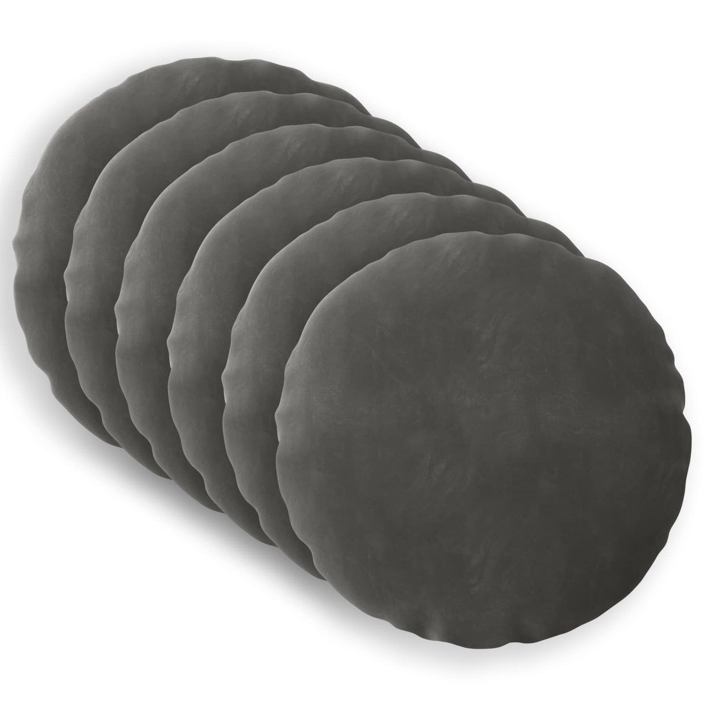 Cushion Cover 6 pcs HEERLEN Dark Grey Ø 40 cm Velvet