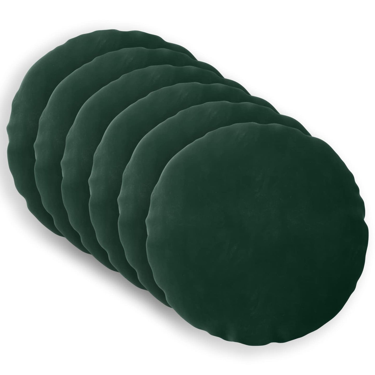 Cushion Cover 6 pcs HEERLEN Dark Green Ø 40 cm Velvet