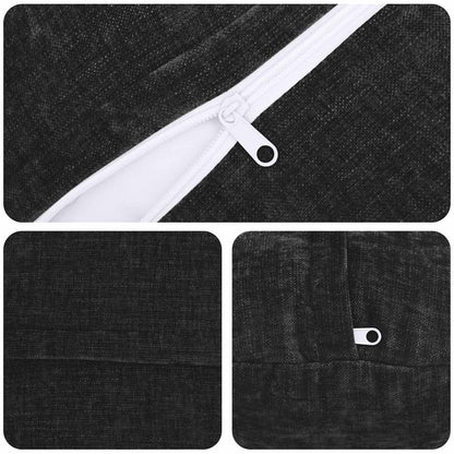 Cushion Cover 2 pcs HEERLEN Anthracite Ø 40 cm Chenille Fabric