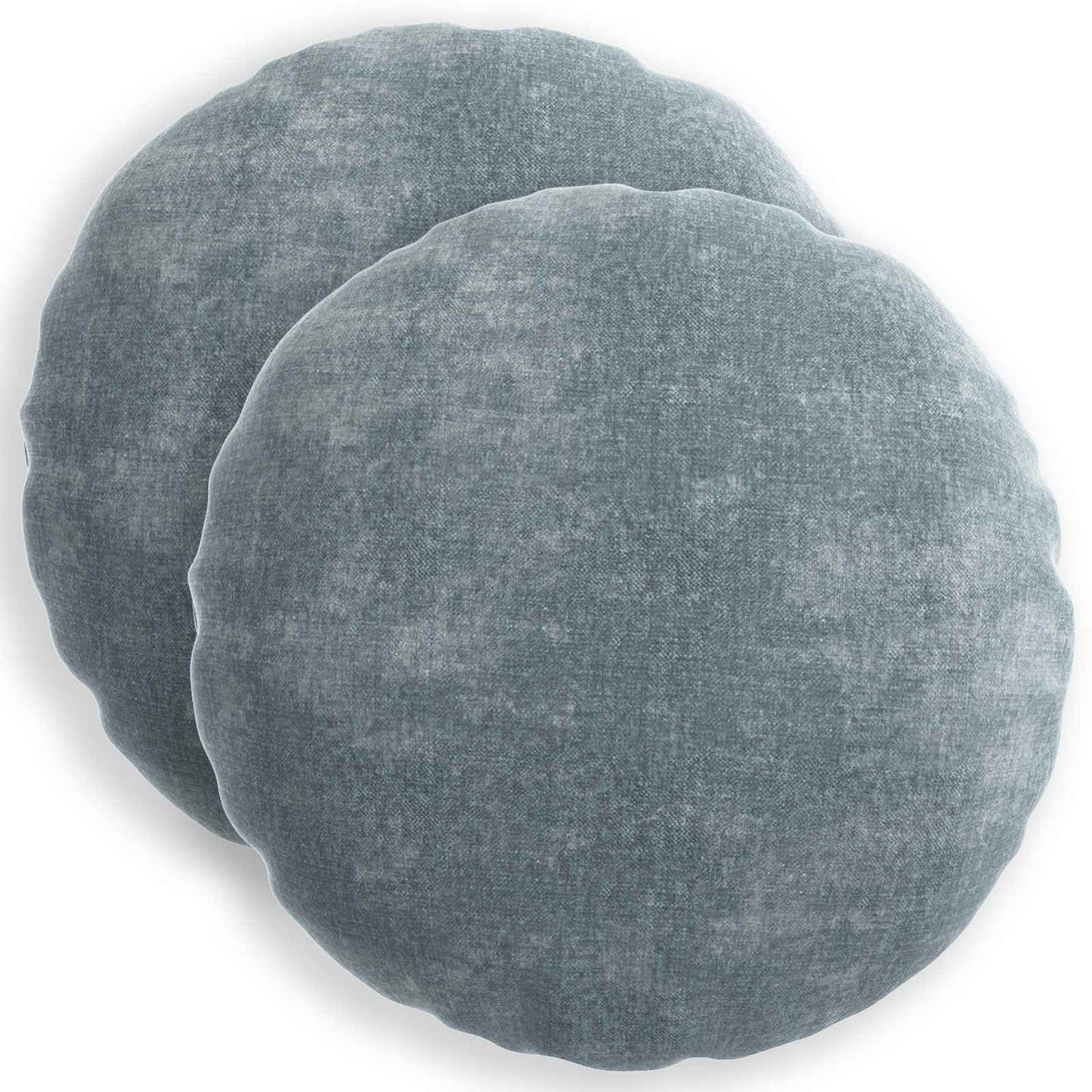 Cushion Cover 2 pcs HEERLEN Light Blue Ø 40 cm Chenille Fabric