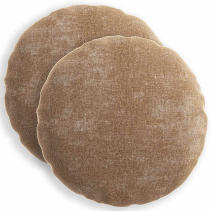 Cushion Cover 2 pcs HEERLEN Brown Ø 40 cm Chenille Fabric