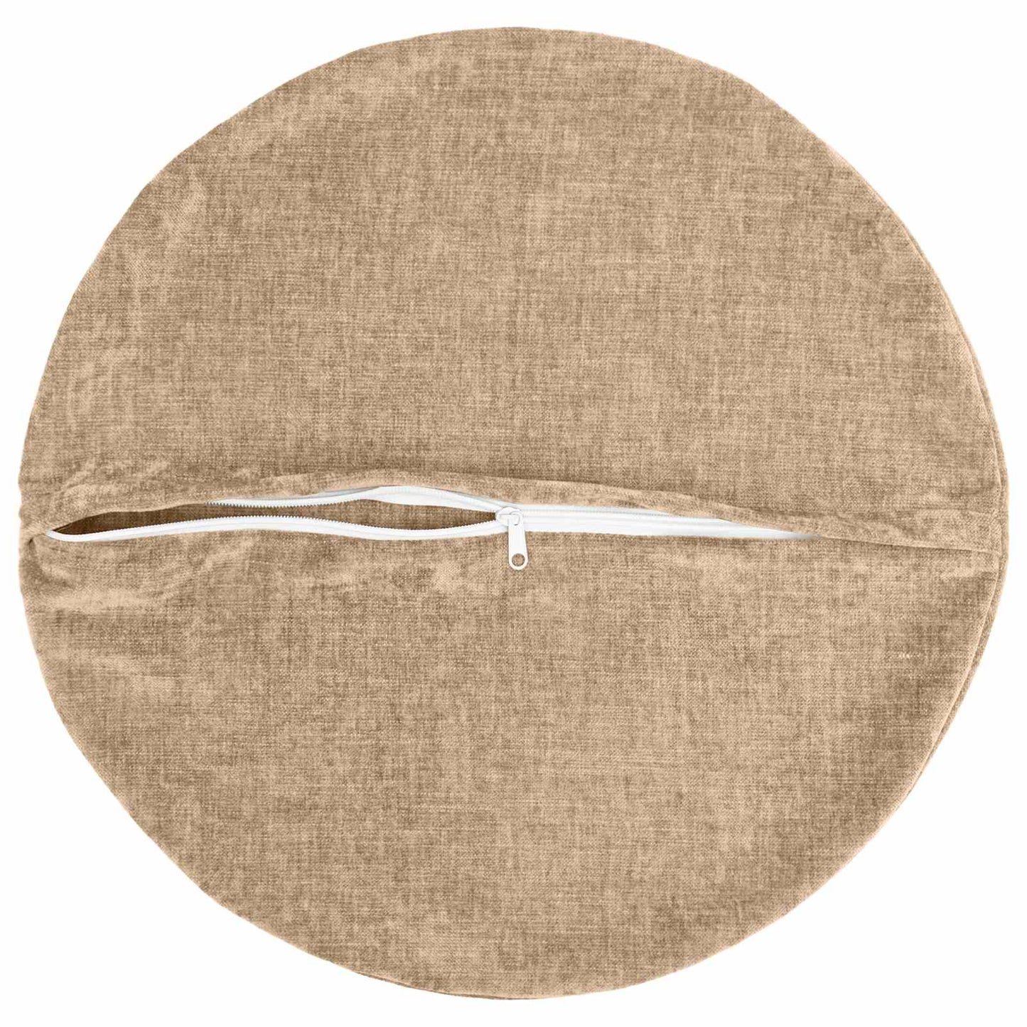 Cushion Cover 2 pcs HEERLEN Taupe Ø 40 cm Chenille Fabric