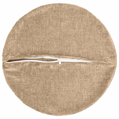 Cushion Cover 2 pcs HEERLEN Taupe Ø 40 cm Chenille Fabric