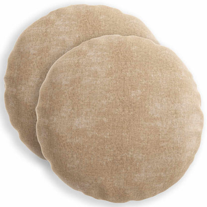 Cushion Cover 2 pcs HEERLEN Taupe Ø 40 cm Chenille Fabric