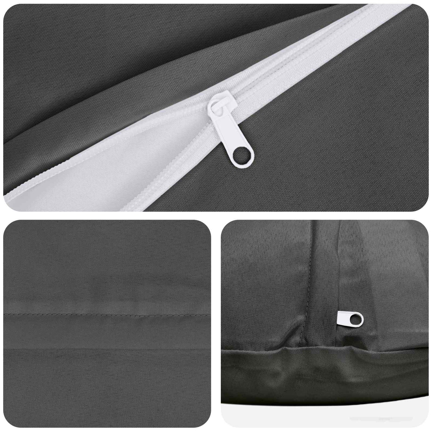 Cushion Cover 2 pcs HEERLEN Anthracite Ø 40 cm Polyester