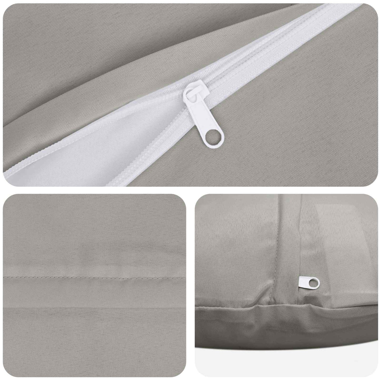 Cushion Cover 2 pcs HEERLEN Grey Ø 40 cm Polyester
