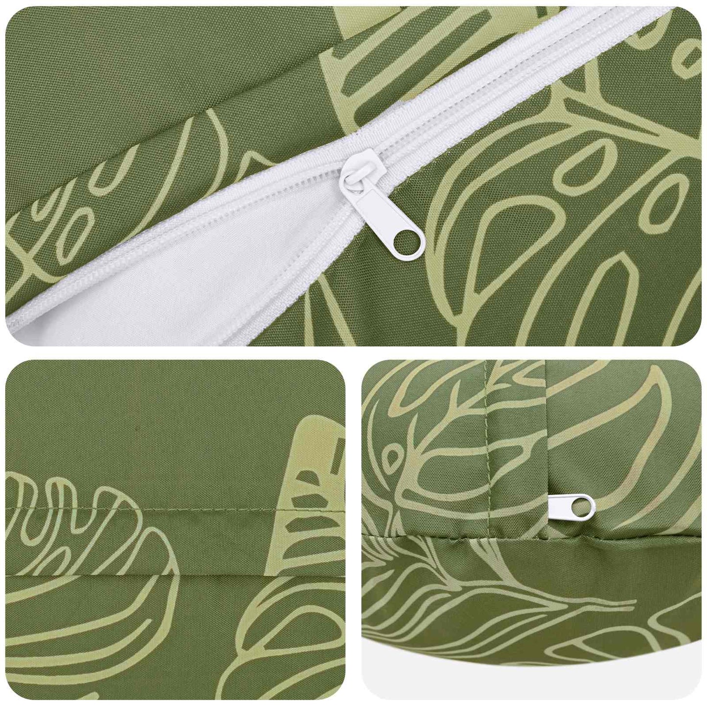 Cushion Cover 6 pcs HEERLEN Leaf Design Ø 40 cm Polyester