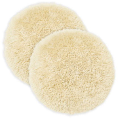 Cushion Cover 2 pcs HEERLEN Cream Ø 40 cm PV Fleece