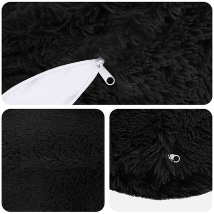 Cushion Cover 6 pcs HEERLEN Black Ø 40 cm PV Fleece