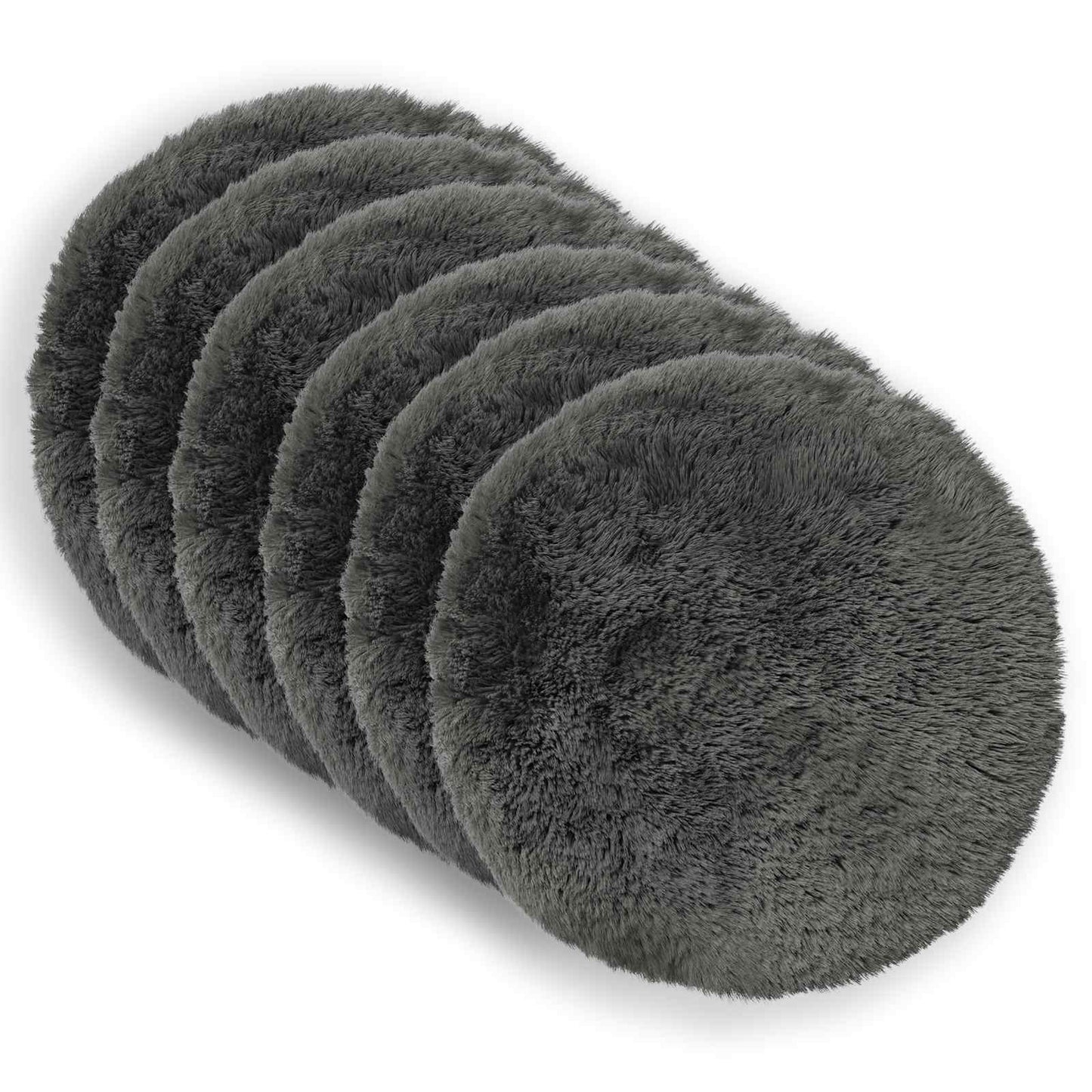 Cushion Cover 6 pcs HEERLEN Light Grey Ø 40 cm PV Fleece