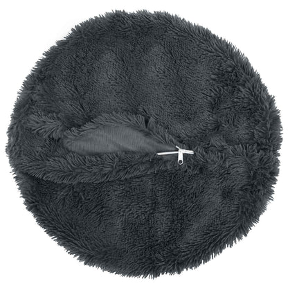 Cushion Cover 6 pcs HEERLEN Anthracite Ø 40 cm PV Fleece