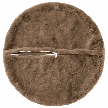 Cushion Cover 2 pcs HEERLEN Light Brown Ø 40 cm Faux Rabbit Fur