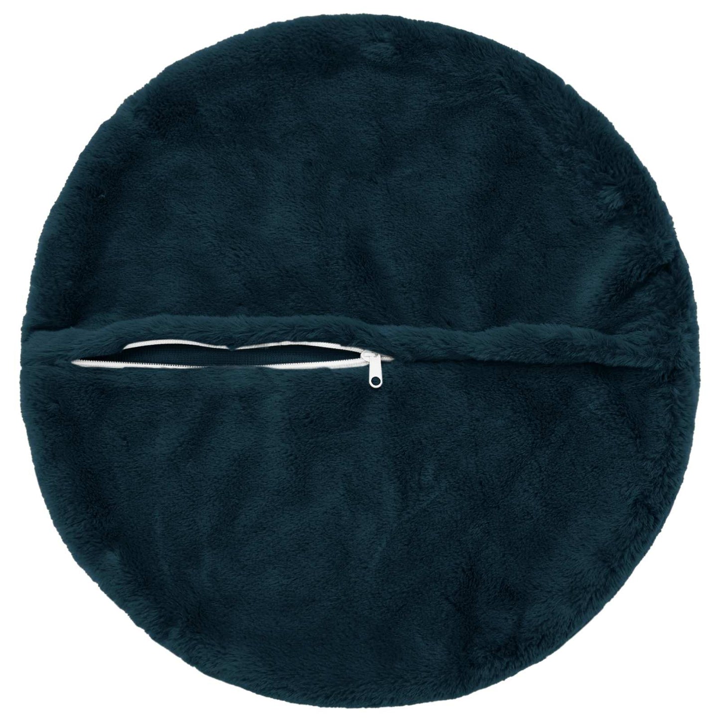 Cushion Cover 2 pcs HEERLEN Navy Blue Ø 40 cm Faux Rabbit Fur