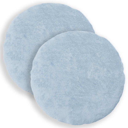 Cushion Cover 2 pcs HEERLEN Light Blue Ø 40 cm Faux Rabbit Fur