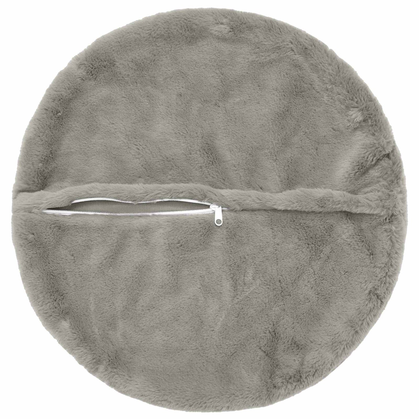 Cushion Cover 2 pcs HEERLEN Light Grey Ø 40 cm Faux Rabbit Fur