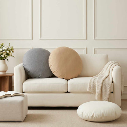 Throw Pillow 6 pcs HEERLEN Cloud Grey Dia. 60 cm Fabric