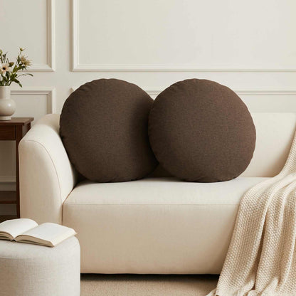 Throw Pillow 6 pcs HEERLEN Taupe Dia. 60 cm Fabric