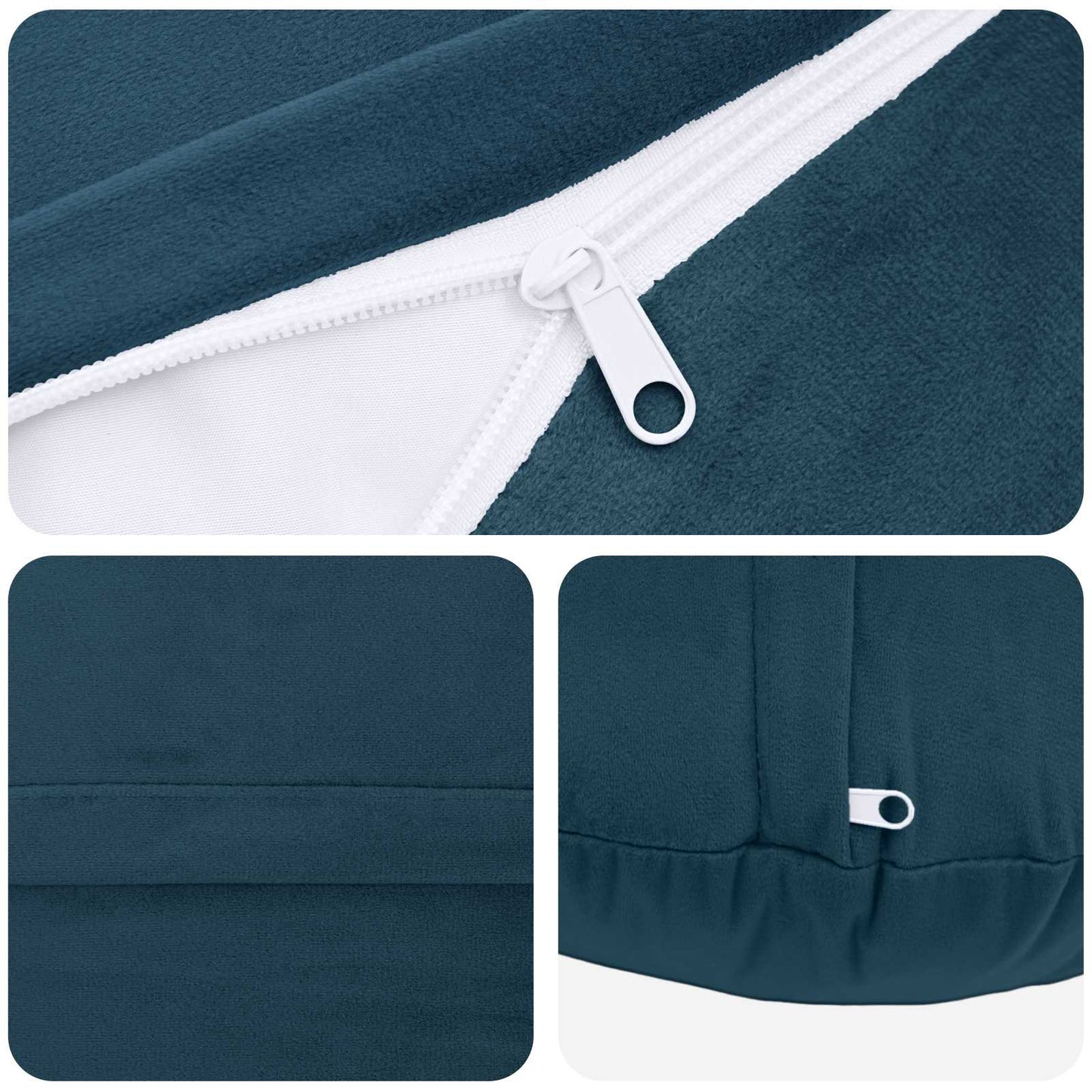 Cushion Cover 2 pcs HEERLEN Blue Ø 50 cm Velvet