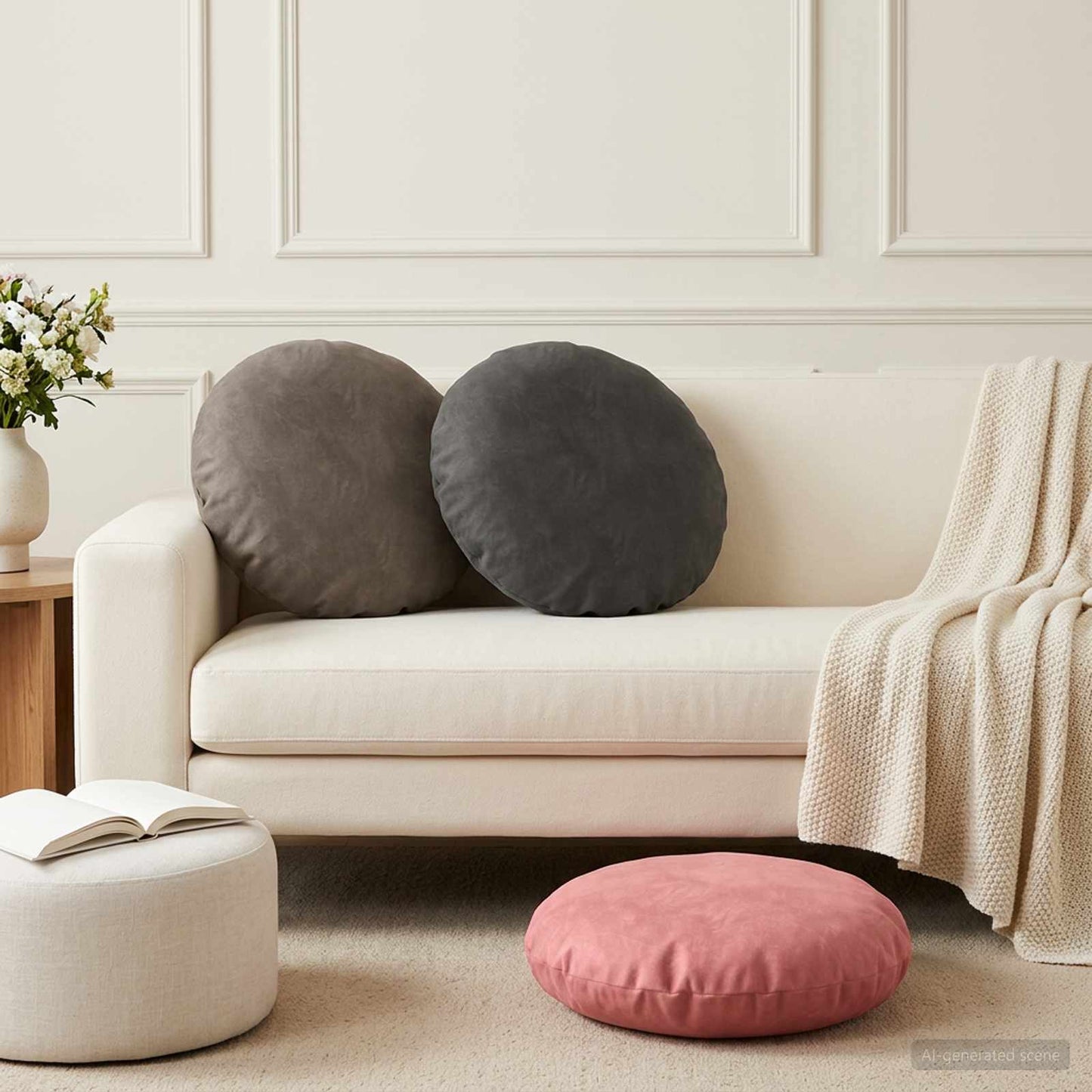 Cushion with Pillow HEERLEN 2 pcs Pink Velvet