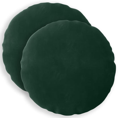 Cushion Cover 2 pcs HEERLEN Dark Green Ø 50 cm Velvet