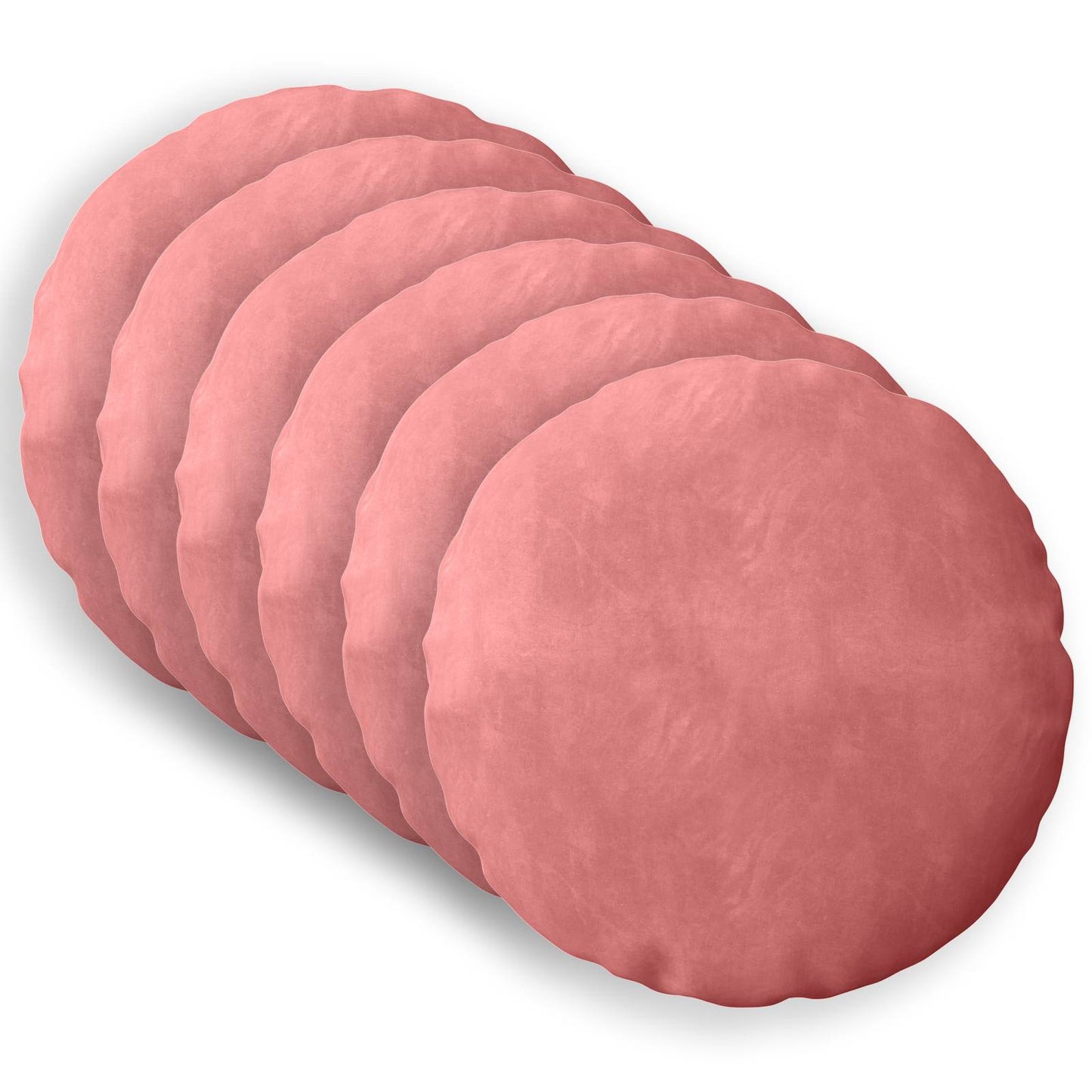Cushion Cover 6 pcs HEERLEN Pink Ø 50 cm Velvet