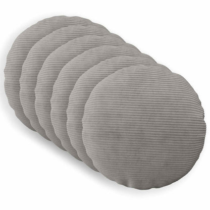 Cushion Cover 6 pcs HEERLEN Light Grey Ø 50 cm Corduroy