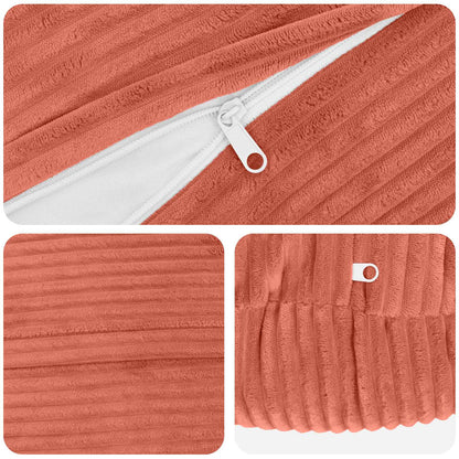 Cushion Cover 6 pcs HEERLEN Red Orange Ø 50 cm Corduroy