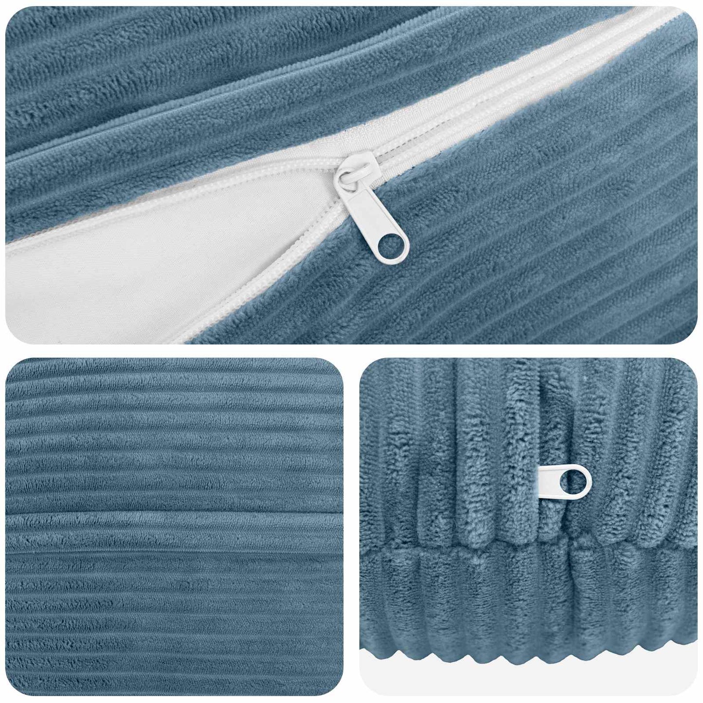 Cushion Cover 6 pcs HEERLEN Blue Ø 50 cm Corduroy