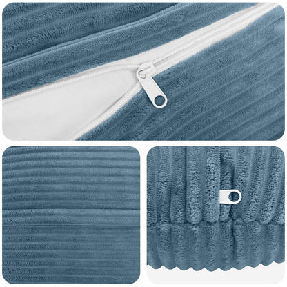 Cushion Cover 6 pcs HEERLEN Blue Ø 50 cm Corduroy