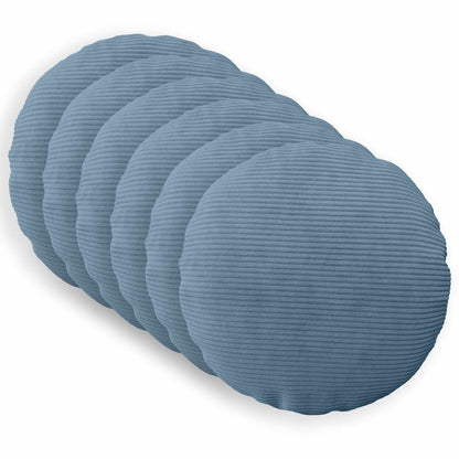 Cushion Cover 6 pcs HEERLEN Blue Ø 50 cm Corduroy