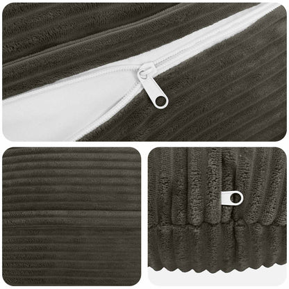 Cushion Cover 6 pcs HEERLEN Anthracite Ø 50 cm Corduroy