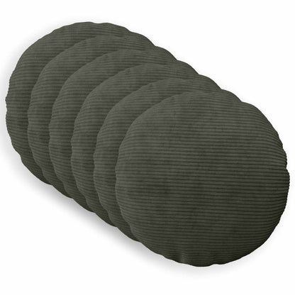 Cushion Cover 6 pcs HEERLEN Anthracite Ø 50 cm Corduroy
